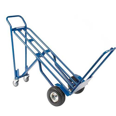GLOBAL INDUSTRIAL Steel 3-in-1 Convertible Hand Truck with Pneumatic Wheels 983130